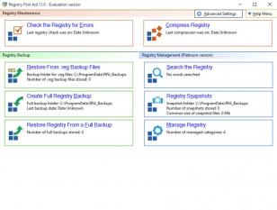 Registry First Aid main screen