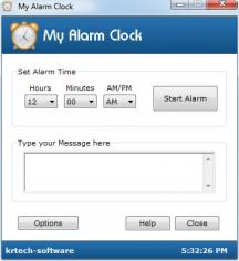 My Alarm Clock main screen