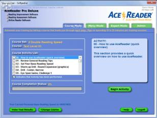 AceReader Pro Deluxe main screen