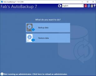 Fab's AutoBackup main screen