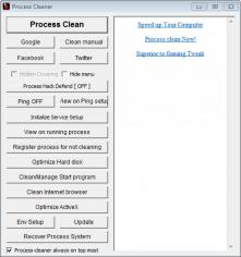 ProcessCleaner main screen