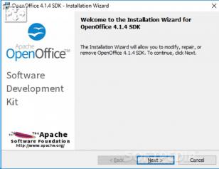 Apache OpenOffice SDK main screen