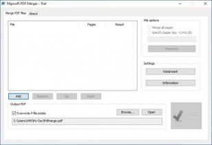 MgoSoft PDF Merger main screen
