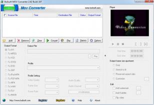 Boilsoft MOV Converter main screen