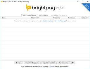 BrightPay UK main screen