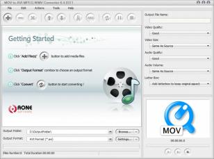 MOV to AVI MPEG WMV Converter main screen