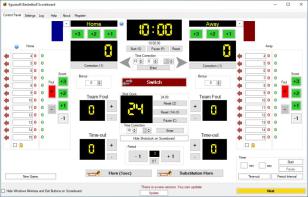 Eguasoft Basketball Scoreboard Pro main screen