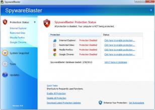 SpywareBlaster main screen