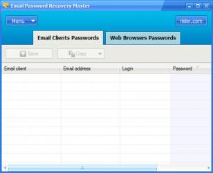 Email Password Recovery Master main screen