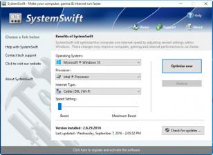 SystemSwift main screen