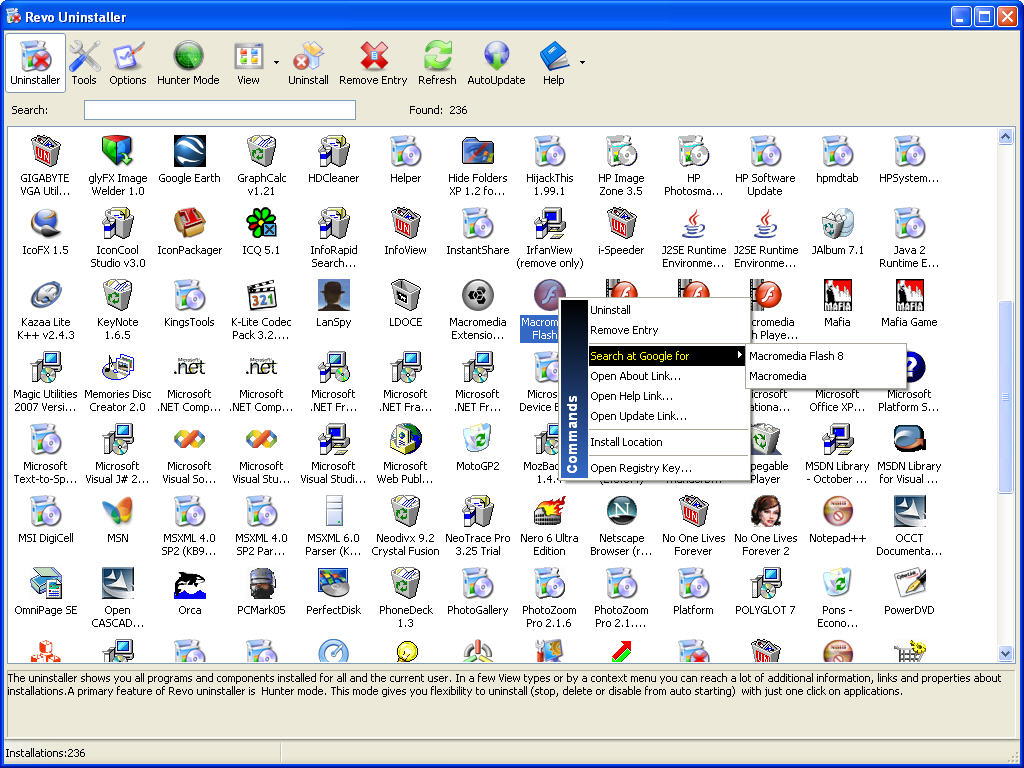 Click to view Revo Uninstaller 1.94 screenshot