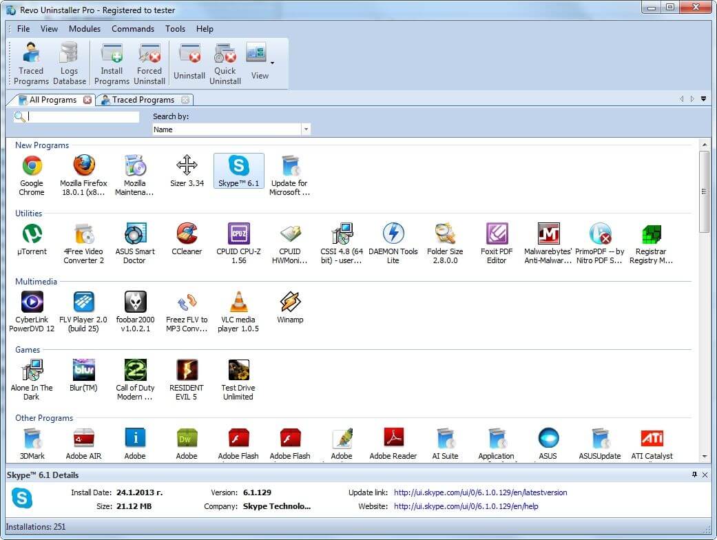 Screenshot of Revo Uninstaller (Pro)