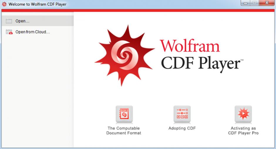 Wolfram CDF Player main screen