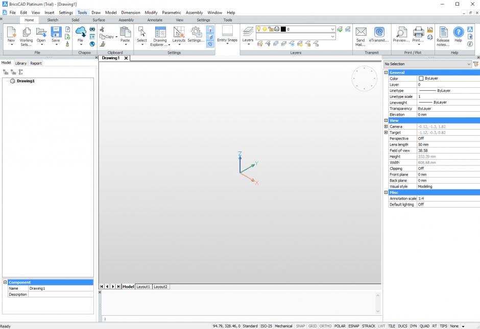 BricsCAD main screen