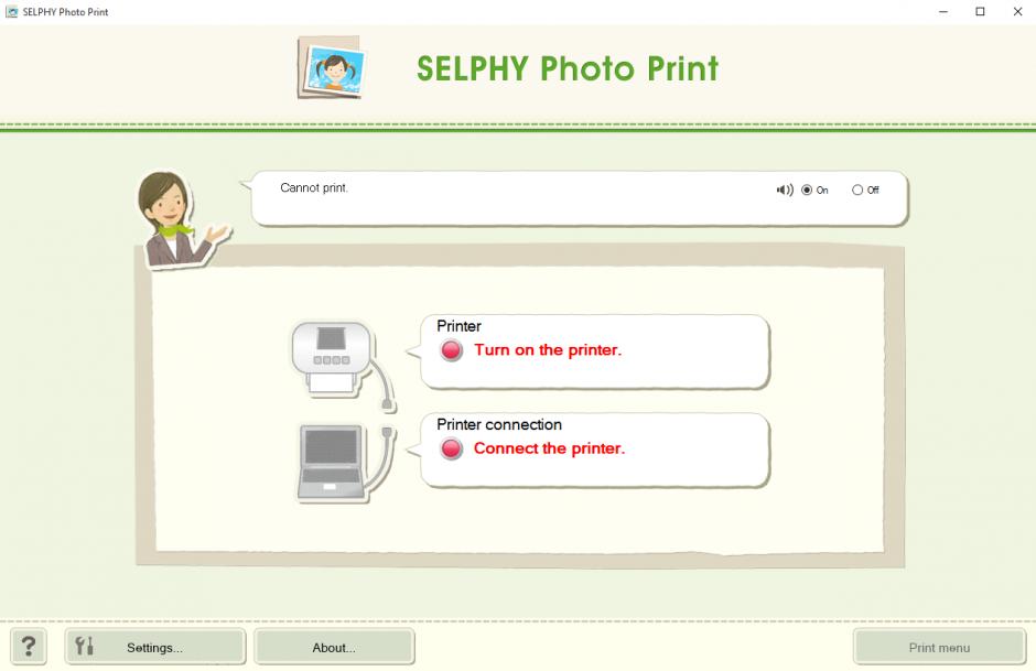 Canon Utilities SELPHY Photo Print main screen