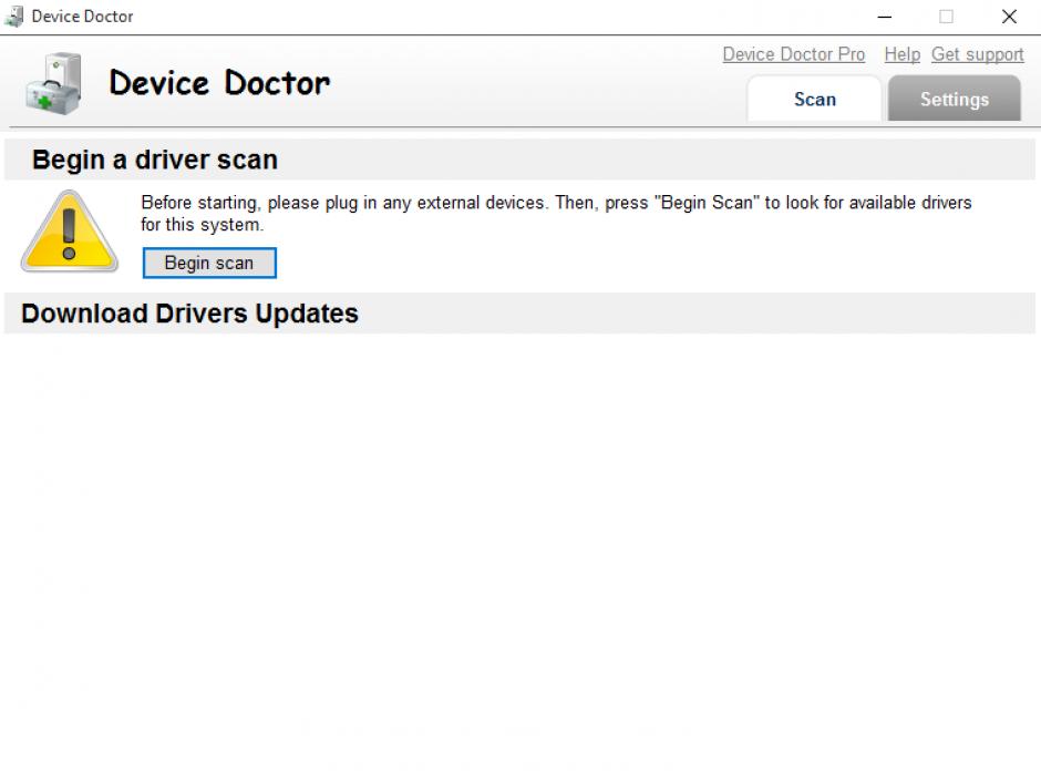 Device Doctor main screen