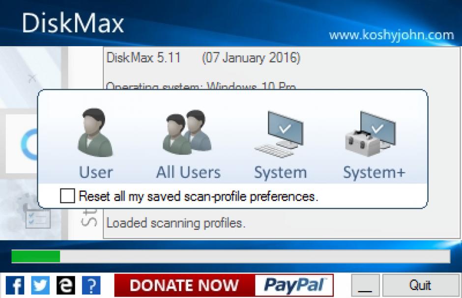 DiskMax main screen