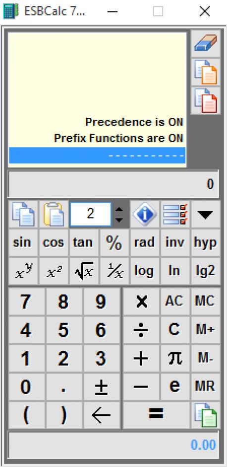 ESBCalc main screen