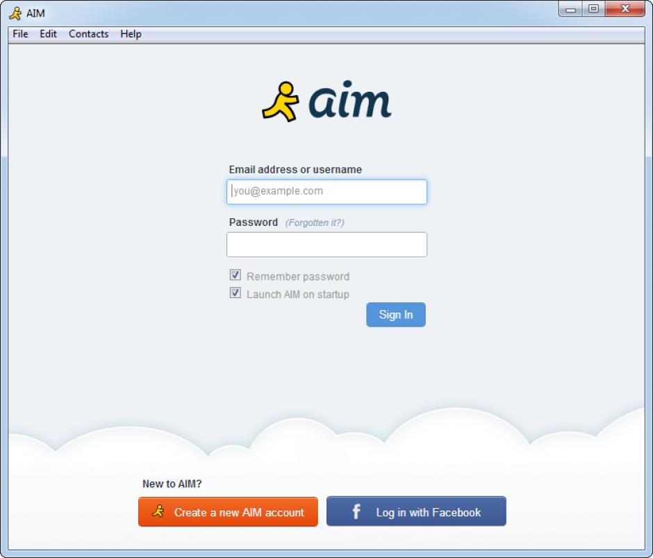 AIM main screen