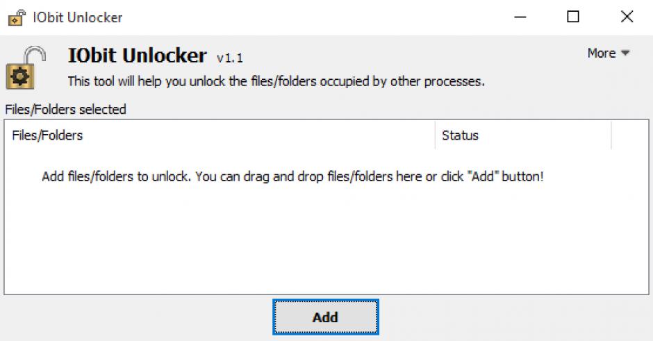 IObit Unlocker main screen