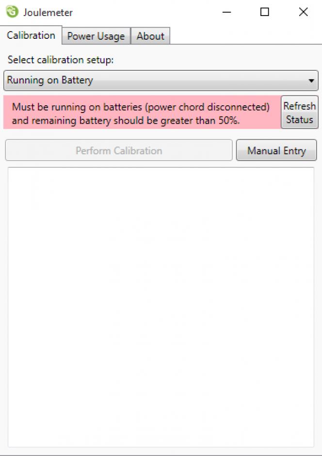 Joulemeter main screen