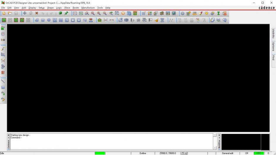 OrCAD Lite main screen