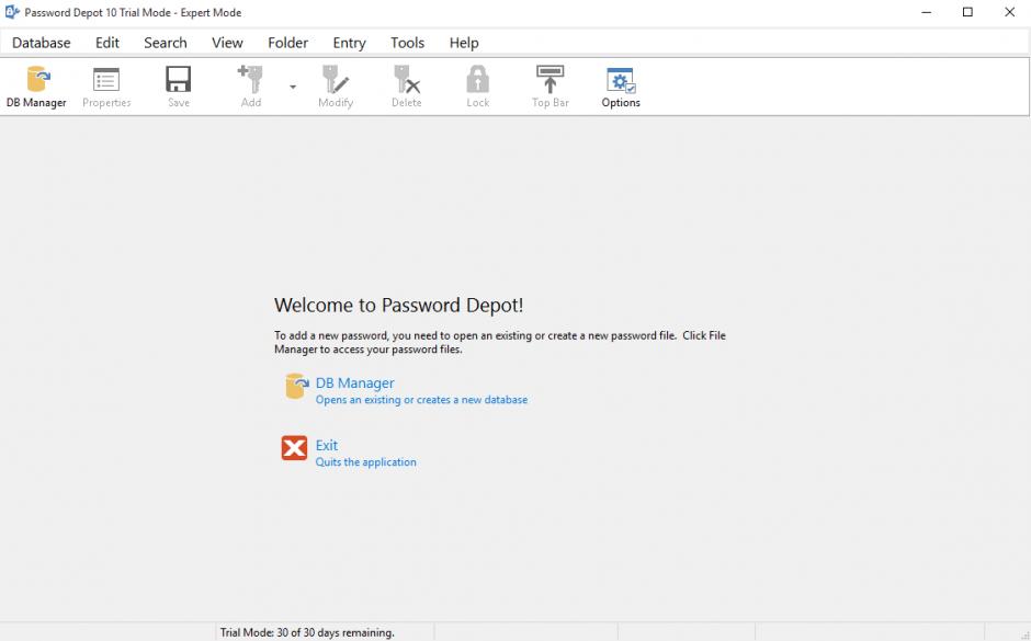 Password Depot main screen