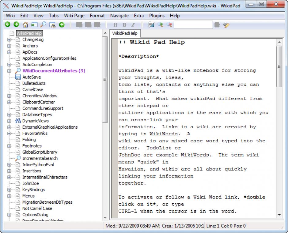 screenshot of program