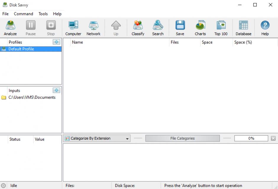 Disk Savvy main screen