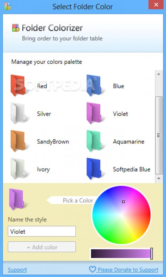 Folder Colorizer main screen