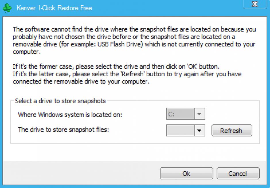 Keriver 1-Click Restore Free main screen