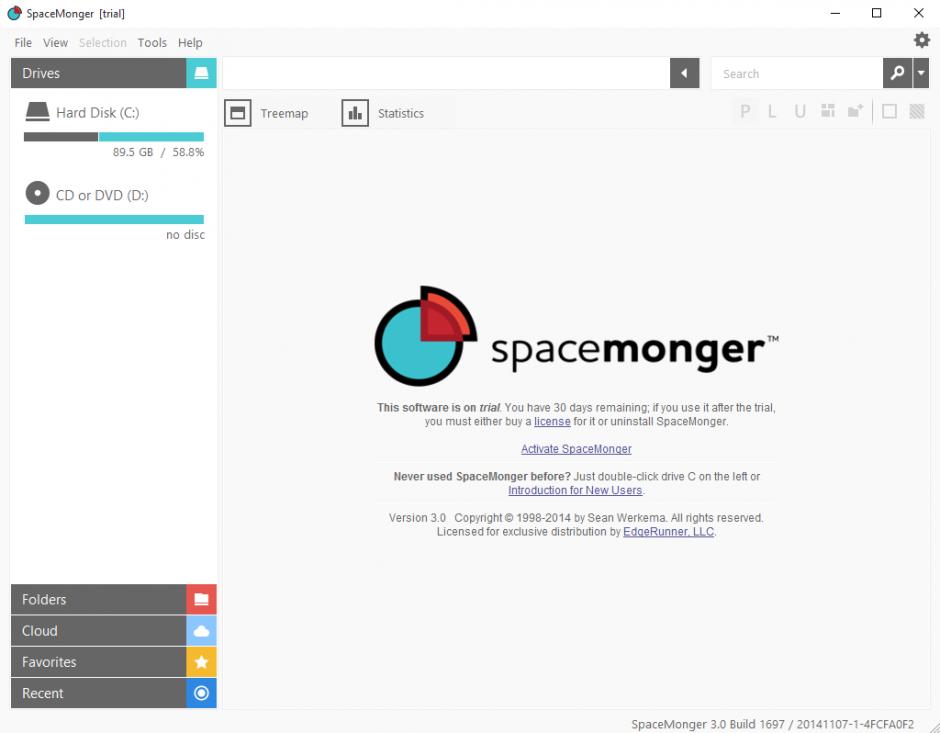 SpaceMonger main screen