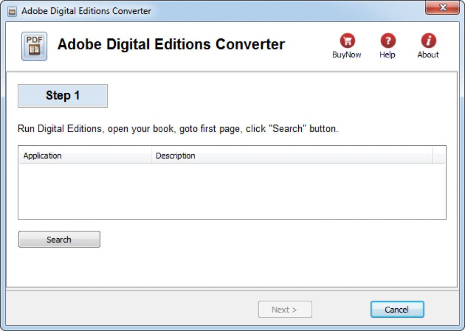 Digital Editions Converter main screen