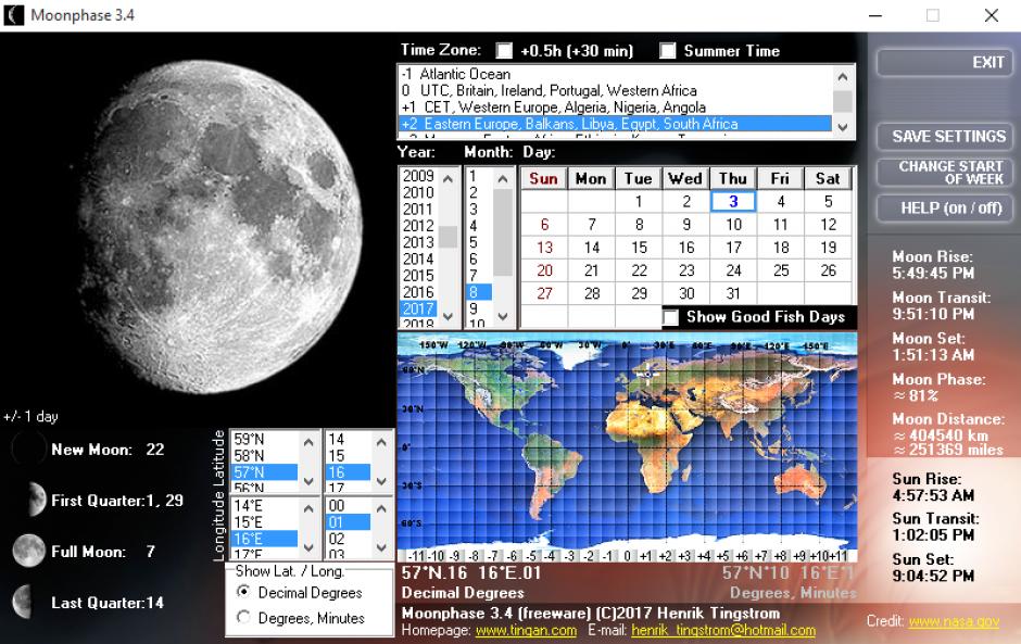 Moonphase main screen