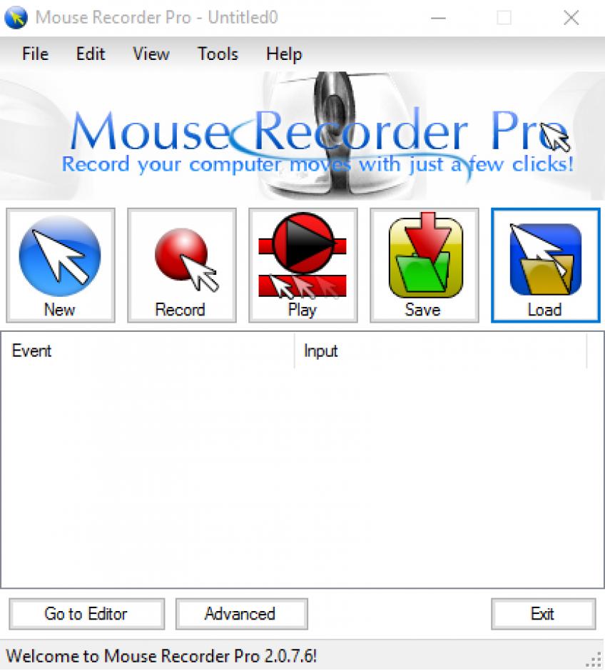Mouse Recorder Pro main screen