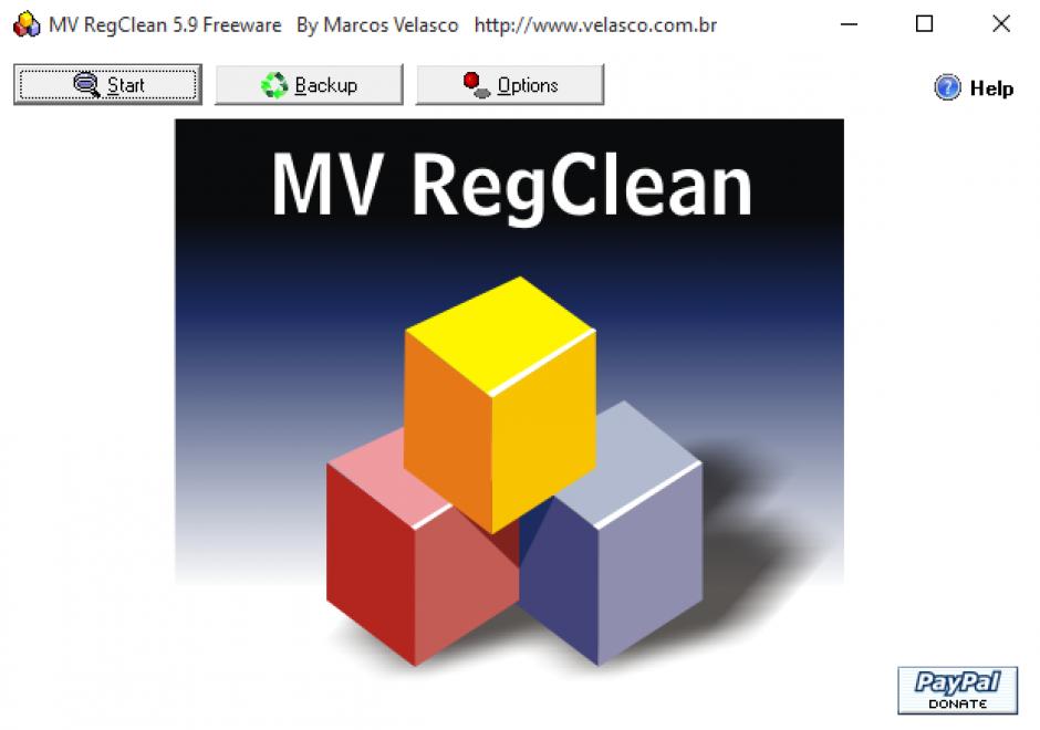 MV RegClean English main screen