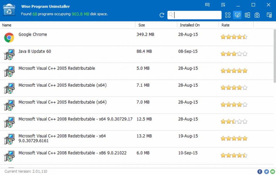 Wise Program Uninstaller main screen