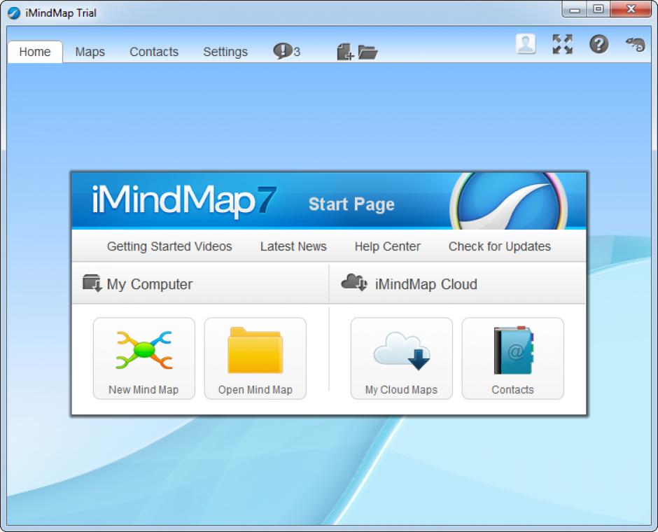 iMindMap main screen