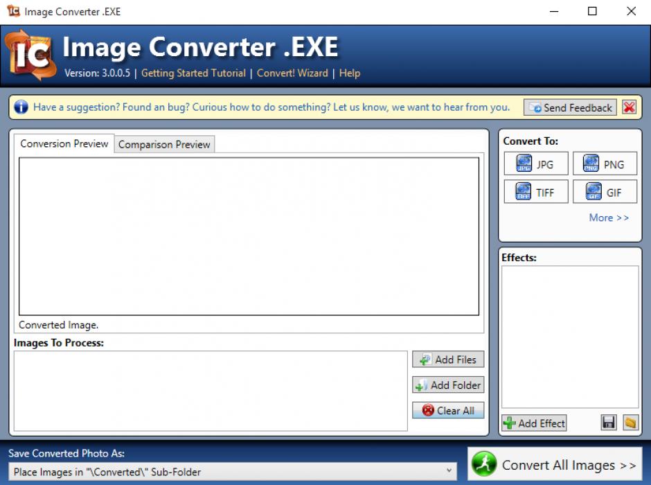 Image Converter .EXE main screen