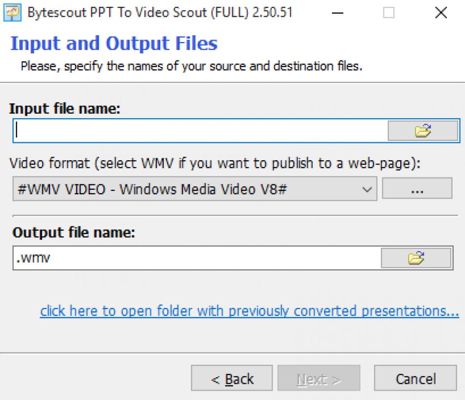 PPT To Video Scout main screen