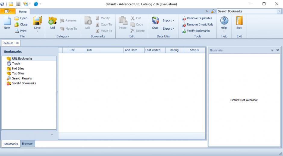 screenshot of program