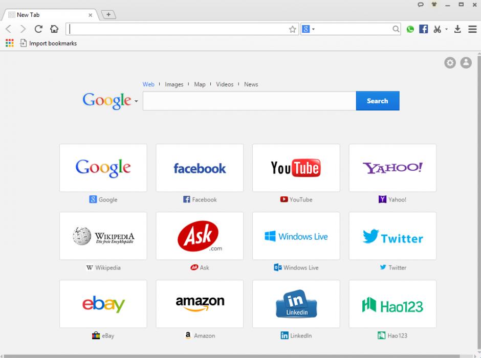 Baidu Browser main screen