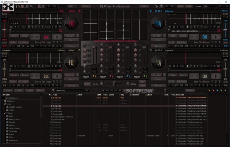 DJ Mixer Professional main screen
