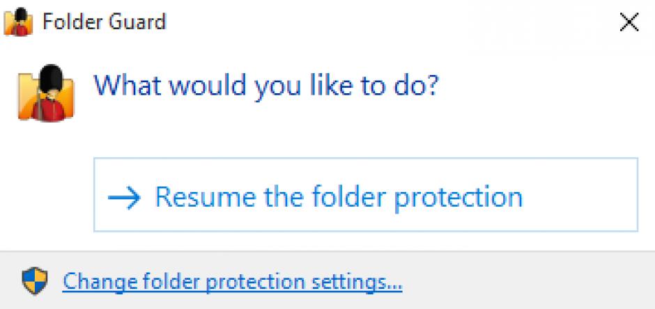 Folder Guard main screen