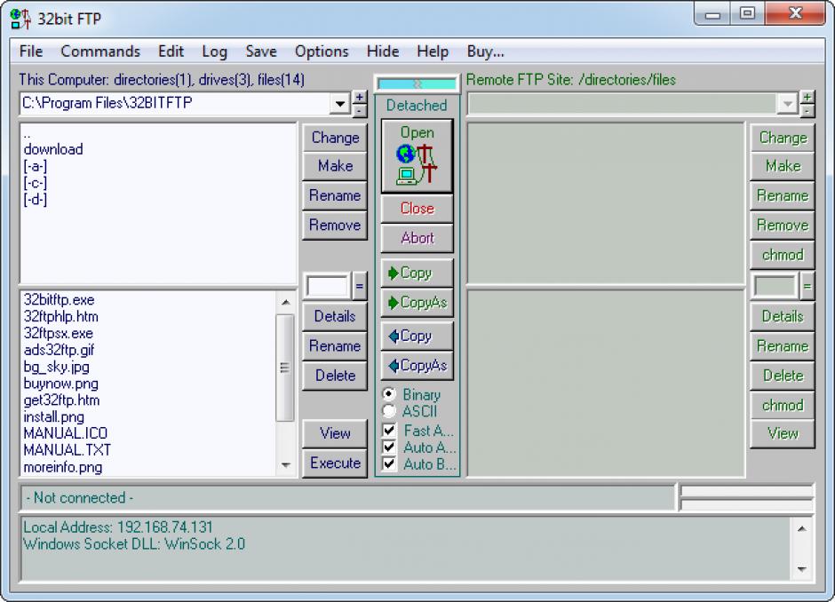 screenshot of program