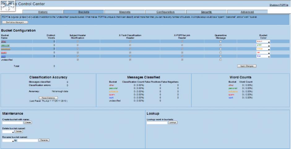 POPFile main screen