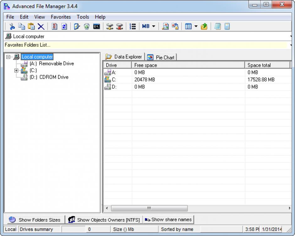 screenshot of program