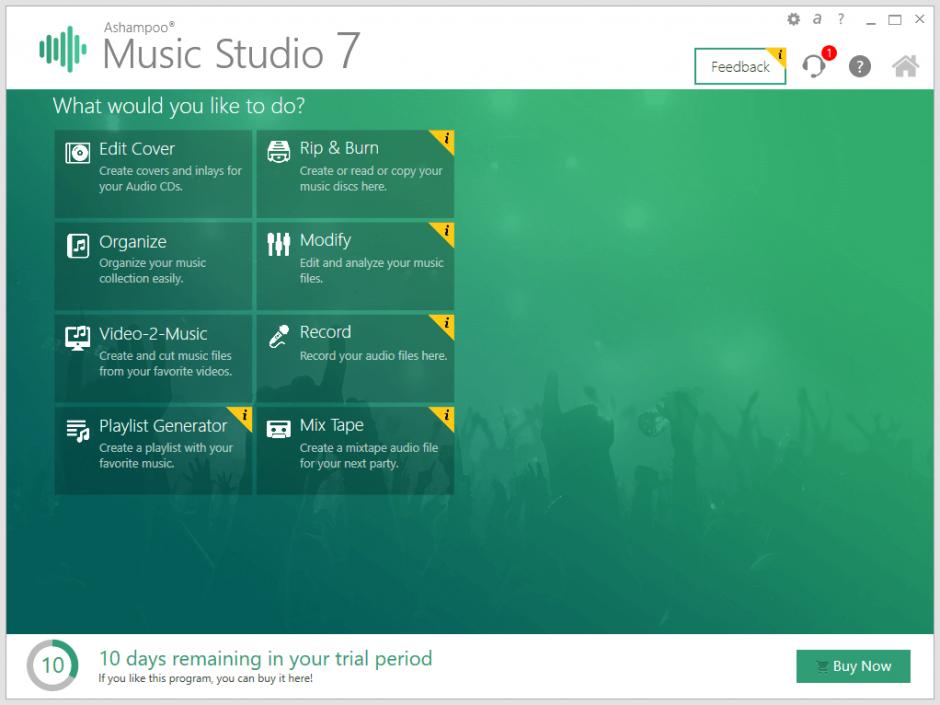 Ashampoo Music Studio main screen