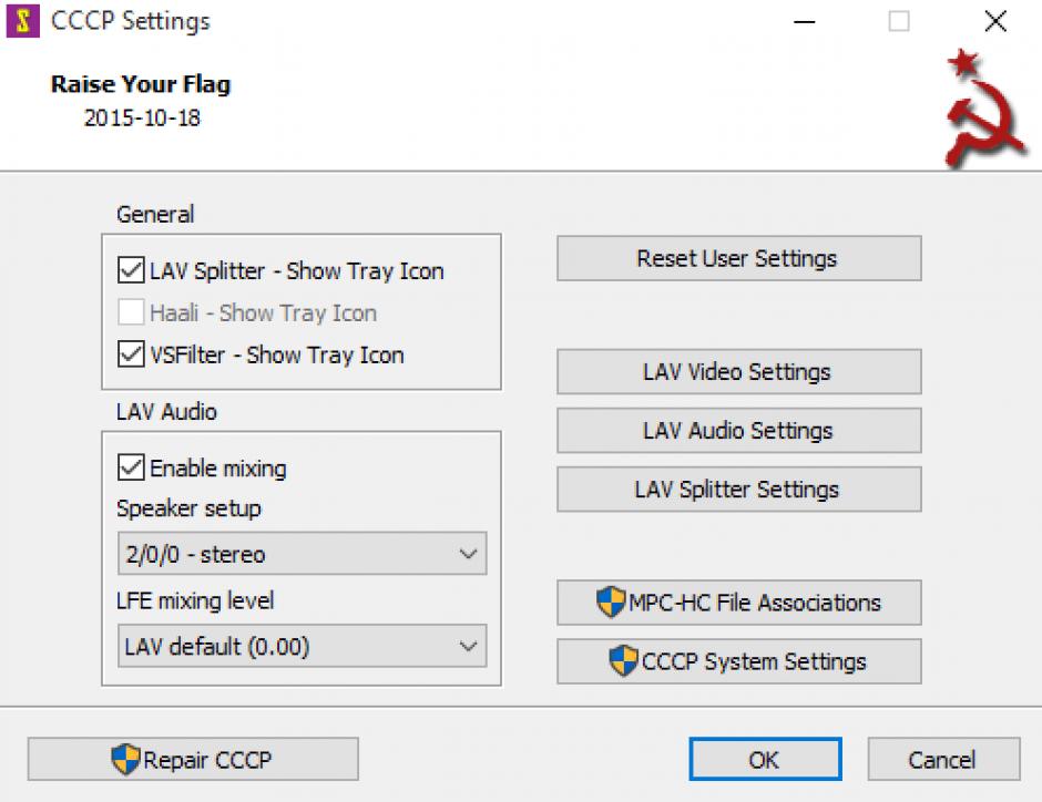 Combined Community Codec Pack main screen