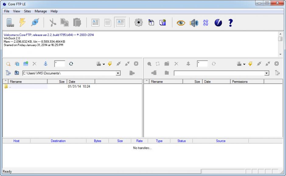 screenshot of program